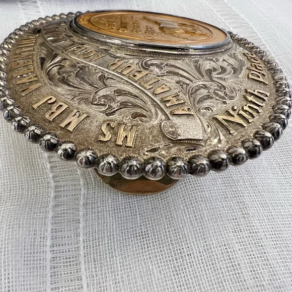 Vogt 1/10 10K Sterling AQHA 1986 World Show Amateur Aged Mares 9th Buckle